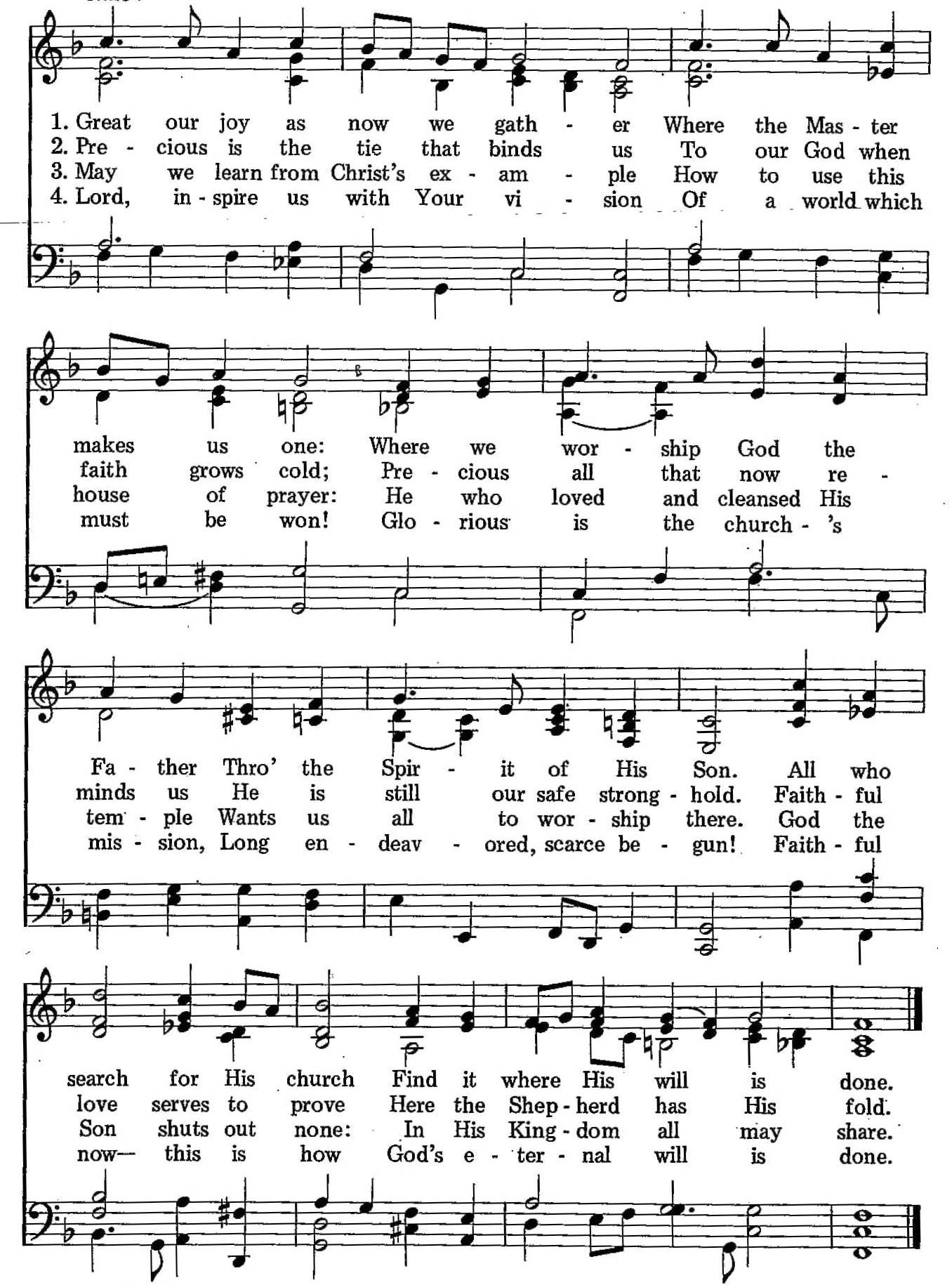 059 – Great Our Joy as Now We Gather sheet music